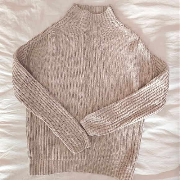Gap Oatmeal Mock Neck Sweater Small - Picture 2 of 5